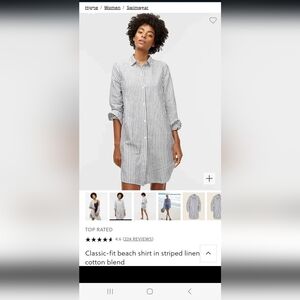 J. CREW Classic-fit beach shirt in striped linen-cotton blend